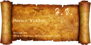 Hencz Viktor névjegykártya